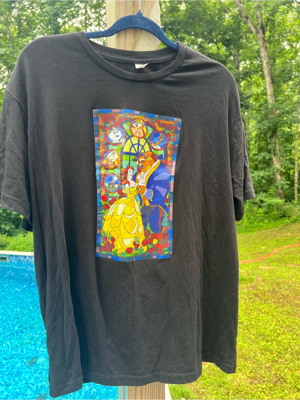 Beauty and the Beast Black Short Sleeve Graphic Tee